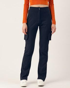 solid relaxed fit trousers