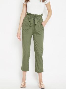 solid relaxed fit trousers