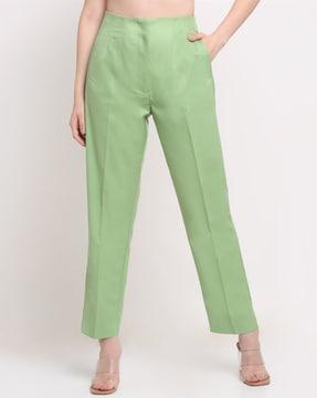 solid relaxed fit trousers