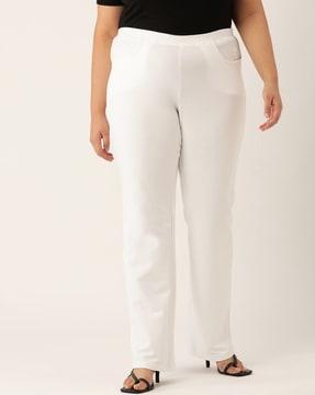 solid relaxed fit trousers