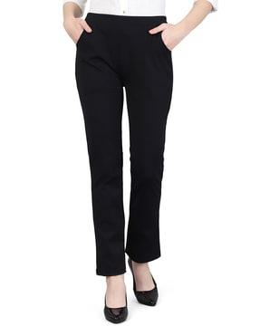 solid relaxed fit trousers