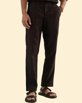 solid relaxed fit trousers