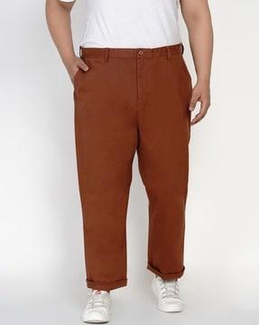 solid relaxed fit trousers