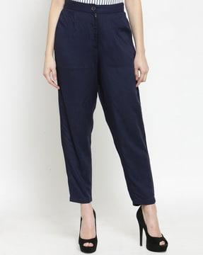 solid relaxed fit trousers