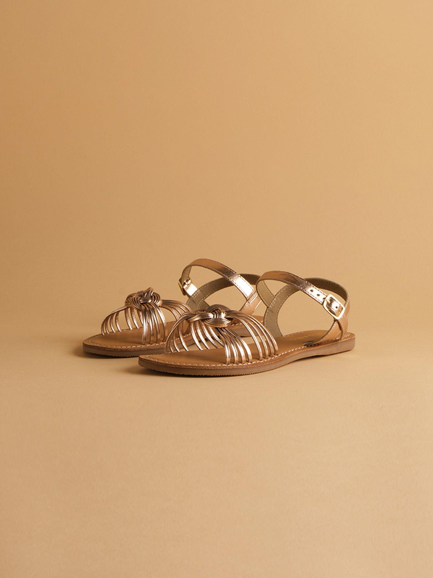 solid rose gold tangle flats