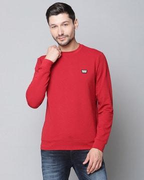 solid round-neck  sweat-shirt