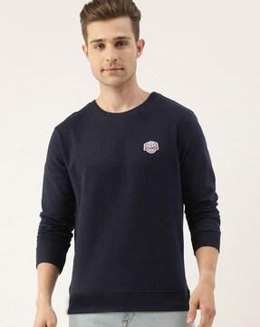 solid round-neck sweatshirt