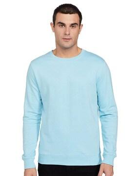 solid round-neck sweatshirt