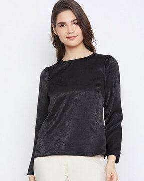 solid round-neck top