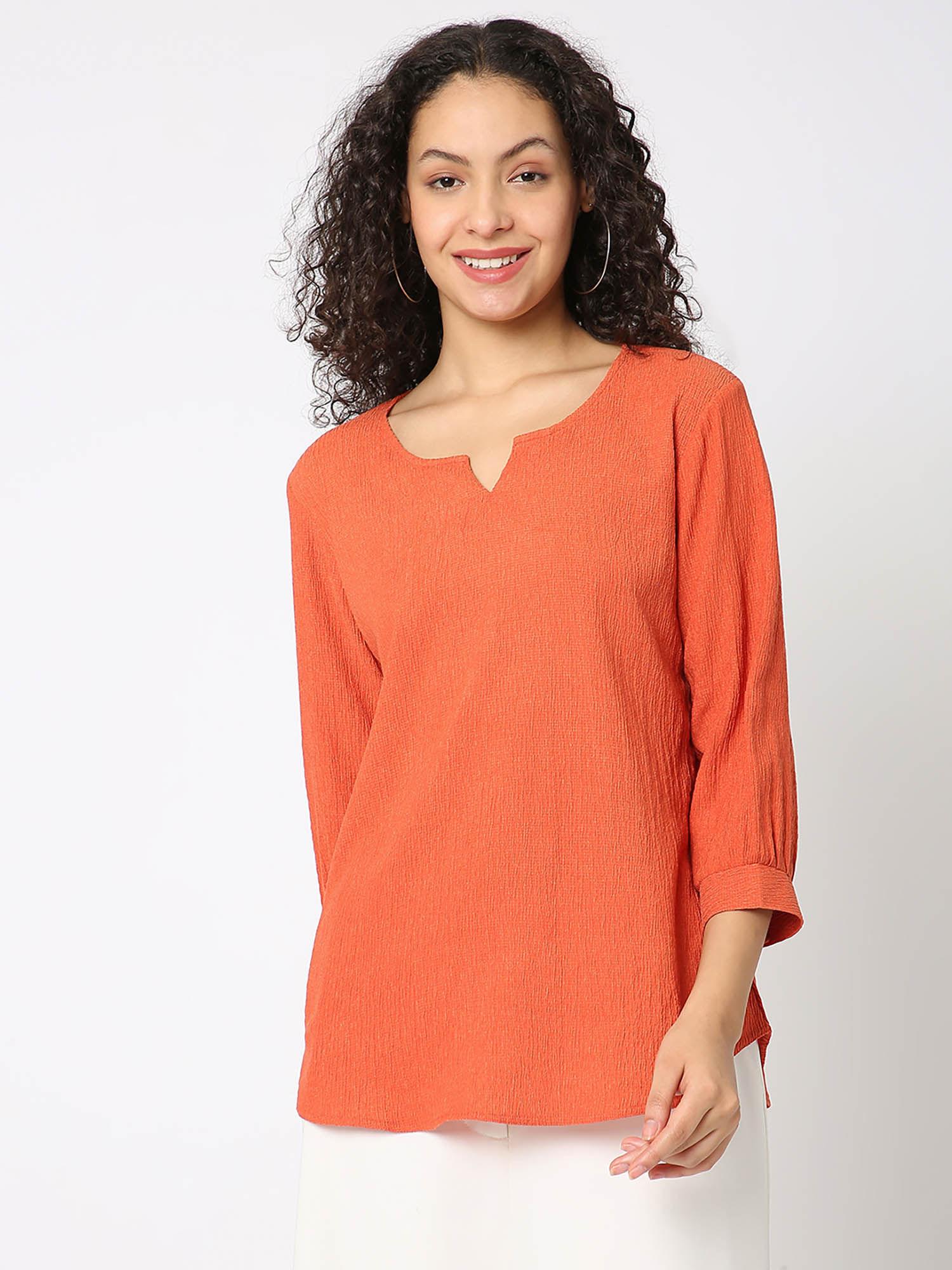 solid rust full sleeve top