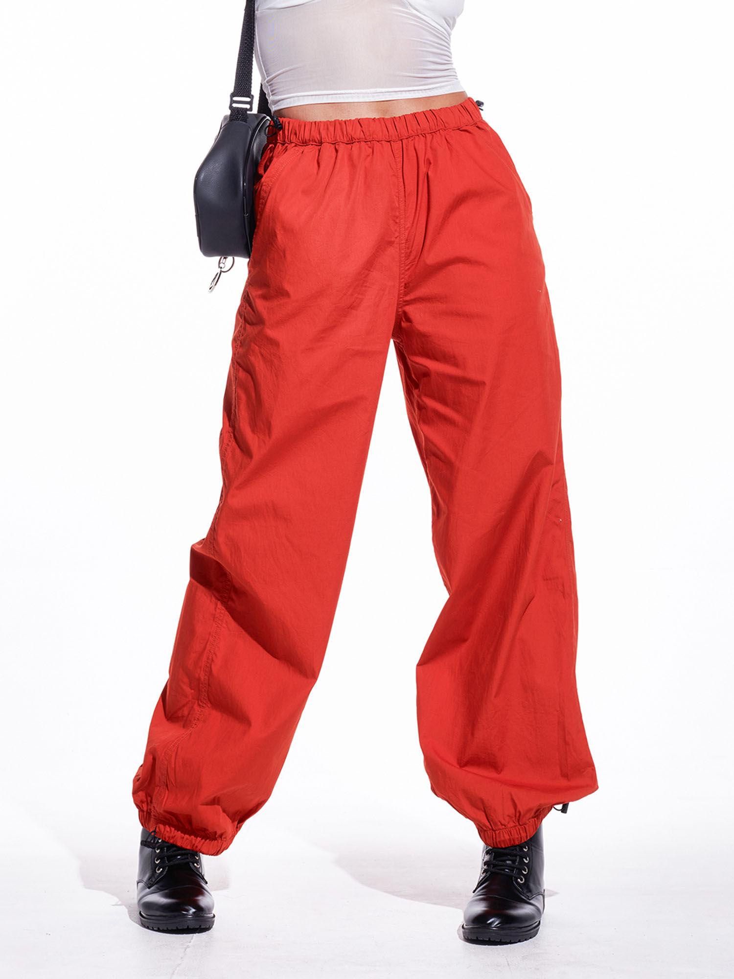 solid rust parachute pants