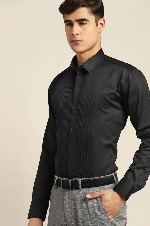 solid satin slim fit mens formal shirt