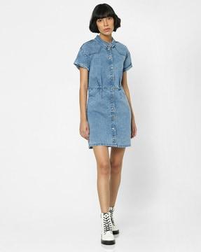 solid shirt dress