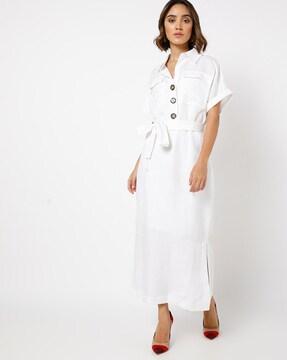 solid shirt dress