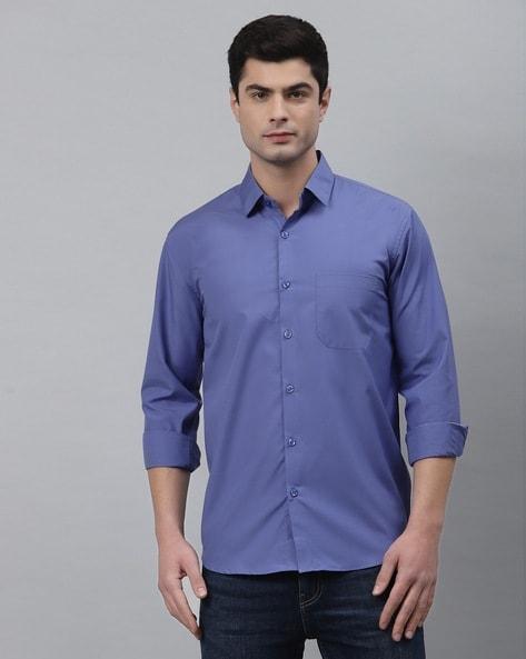 solid shirt with patch pocket