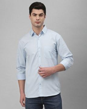 solid shirt with patch pocket