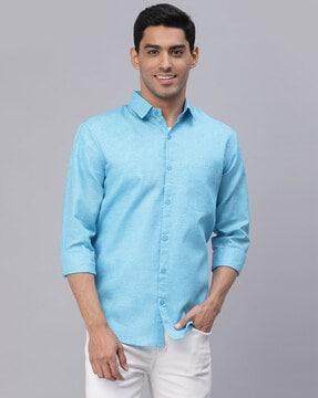 solid shirt with patch pocket