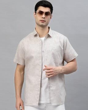 solid shirt with patch pocket