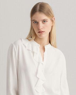 solid shirt with ruffles
