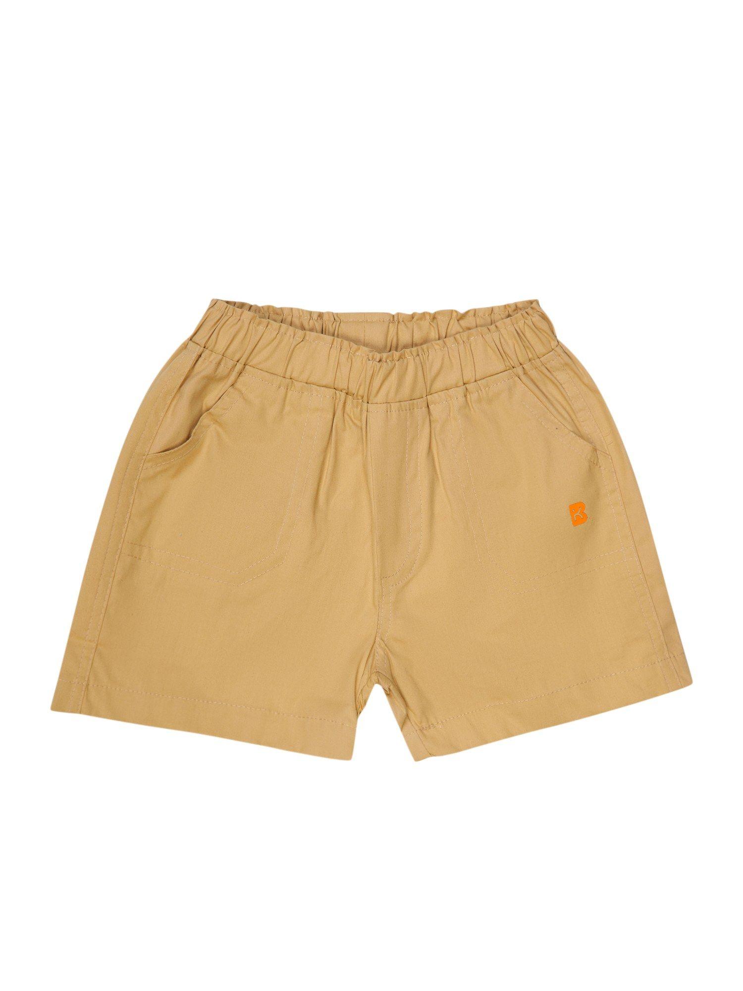 solid shorts-beige