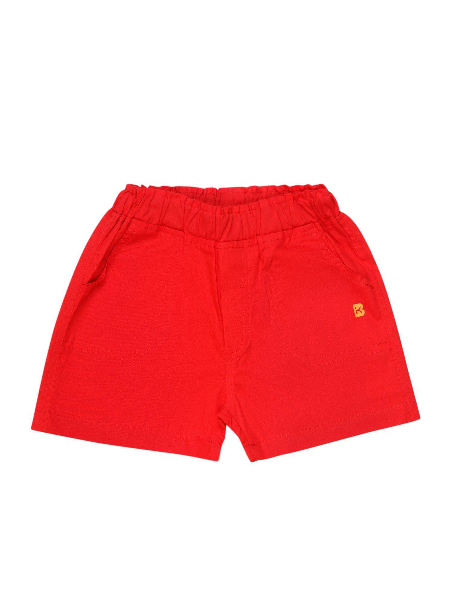 solid shorts-red