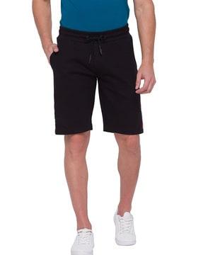solid shorts with drawstrings