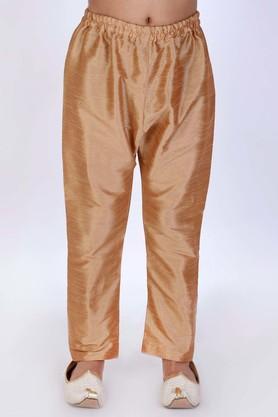solid silk blend regular fit boys pyjamas - rose gold