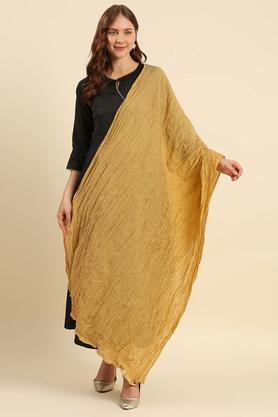 solid silk blend womens festive wear dupatta - gold