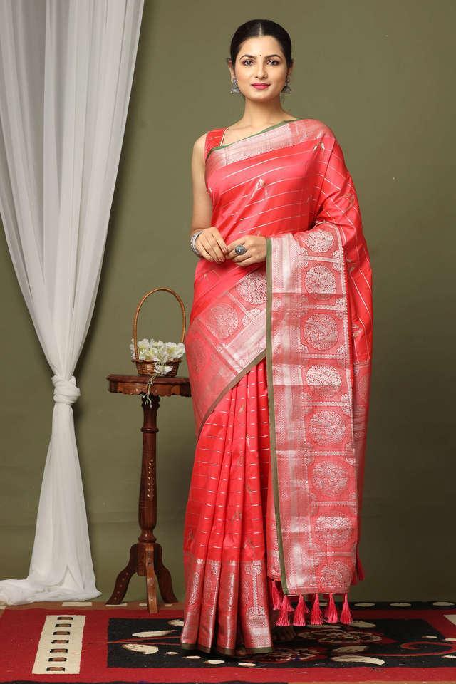 solid silk festive wear womens saree