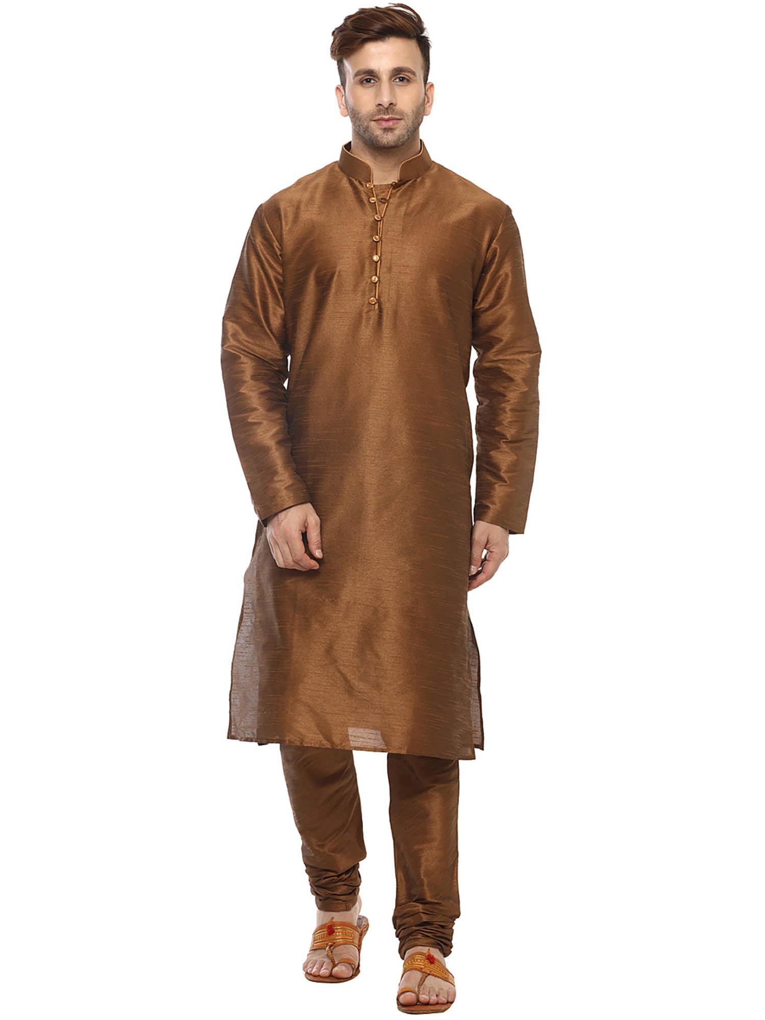 solid silk kurta and pyjama (set of 2)