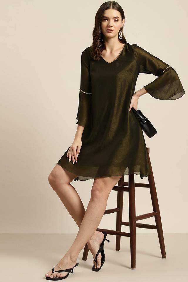 solid silk regular fit womens mini dress