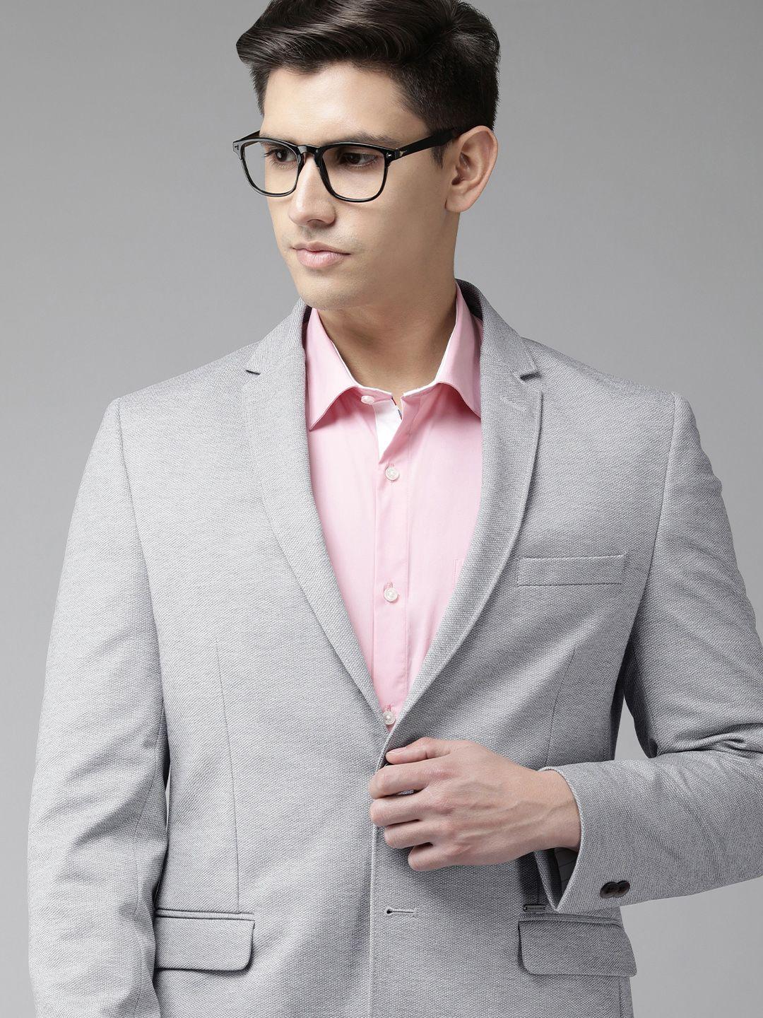 solid single-breasted formal blazer