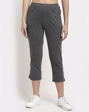 solid skinny fit capris