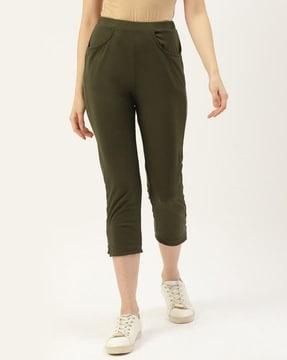 solid skinny fit capris