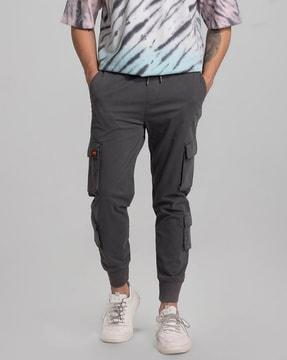 solid skinny fit cargo pants