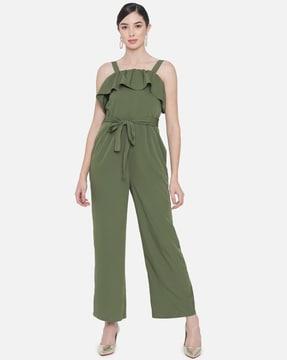 solid sleeveless jumpsuit