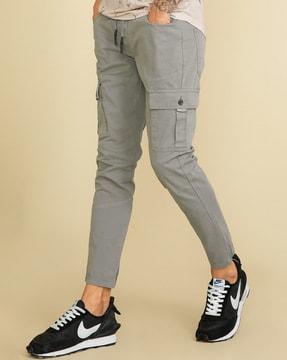 solid slim fit cargo pants