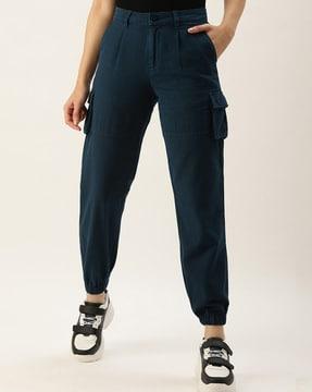 solid slim fit flat-front pants