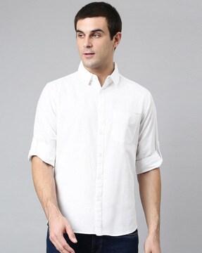 solid slim fit full-sleeve classic shirt