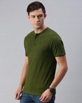 solid slim fit henley t-shirt