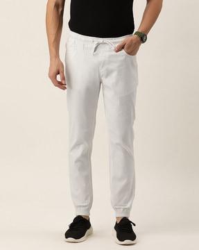 solid slim fit jogger pants