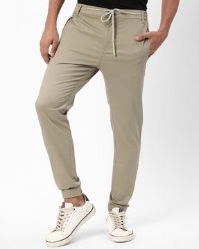 solid slim fit jogger pants