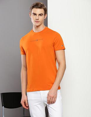 solid slim fit linear t-shirt