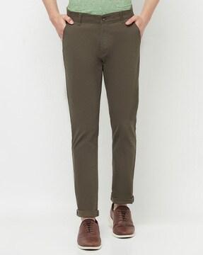 solid slim-fit pants