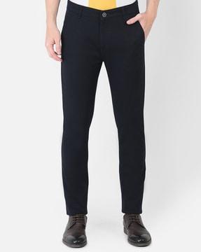 solid slim-fit pants