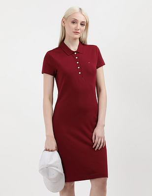 solid slim fit polo dress