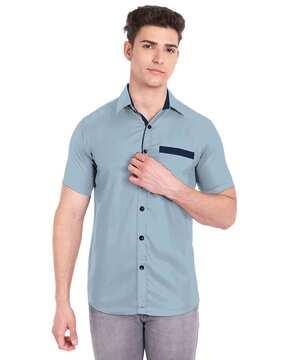 solid slim fit shirt