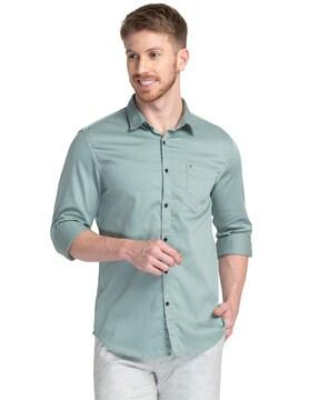 solid slim fit shirt