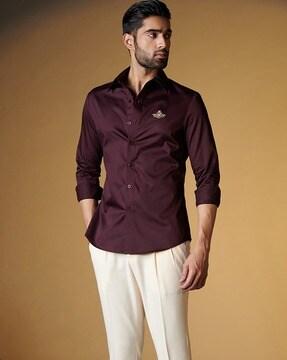 solid slim fit shirt