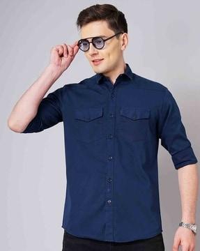 solid slim fit shirt